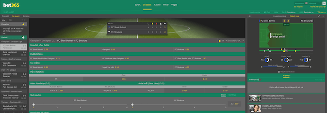 liveodds hos bet365