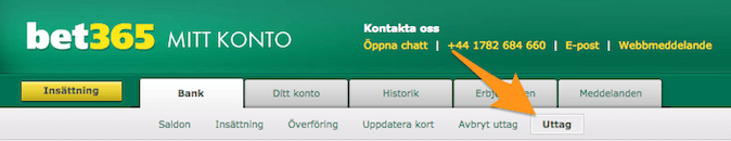 bet365 uttag