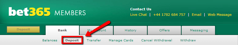 bet365 insättning