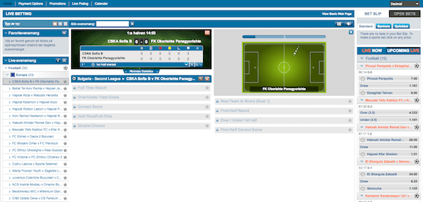 Livespel för sport odds