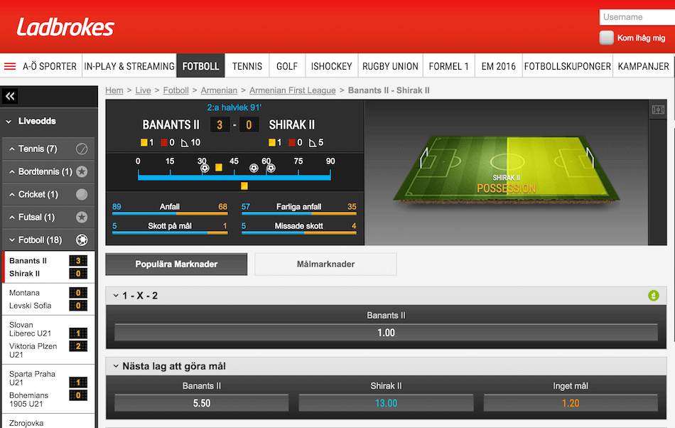 Ladbrokes In-play