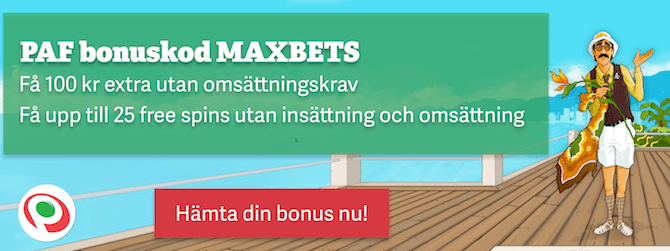 Paf bonus och bonuskod