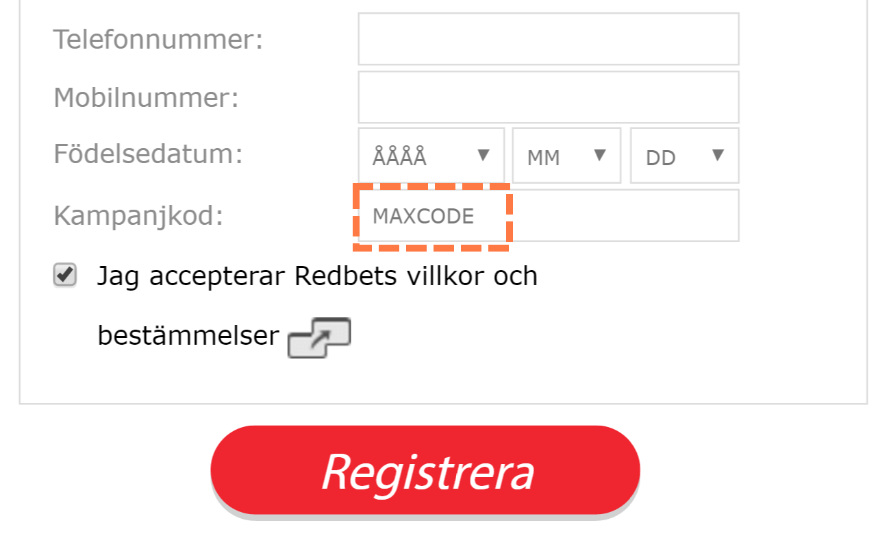 Redbet kampanjkod