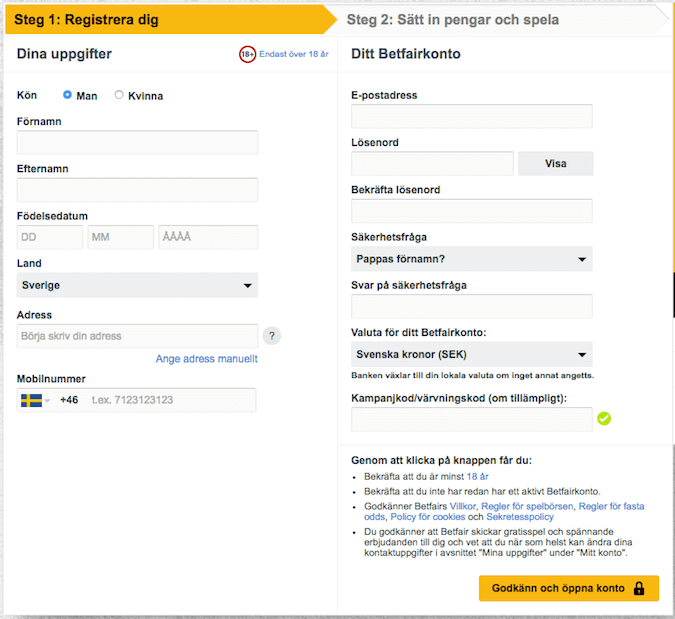 BETFAIR Kampanjkod