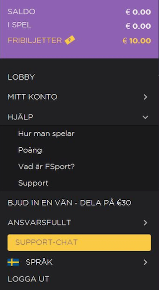 Fsport meny
